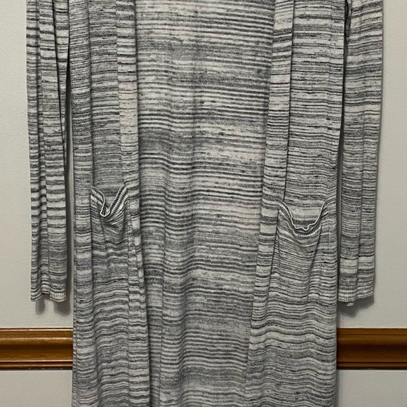 Lucky Brand Long Line Open Front Duster Cardigan Womens Size Medium Lagenlook - Picture 3 of 7
